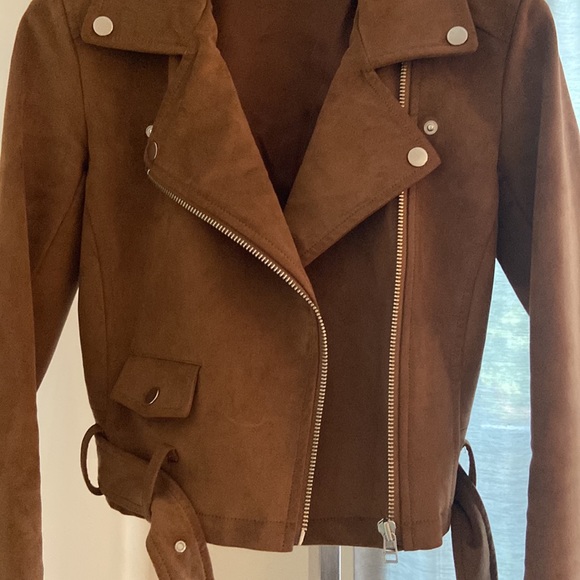 Aritzia Tallula Faux Suede Motorcycle Jacket Size XS - Picture 3 of 9